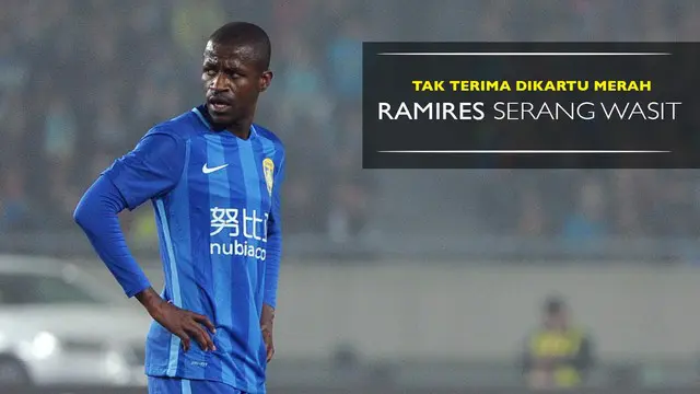 Mantan pemain Chelsea, Ramires yang kini bermain di Jiangsu Suning berulah usai tak terima dikartu merah ia langsung menyerang wasit.