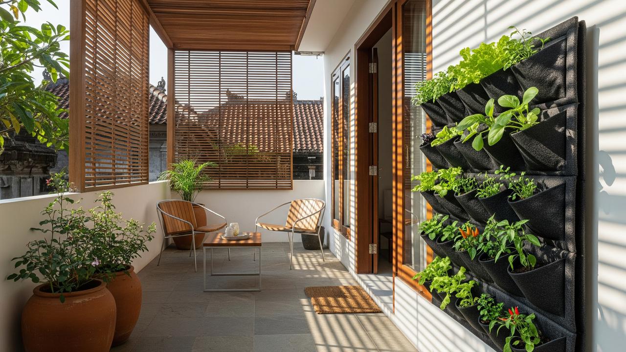 9 Desain Teras Minimalis dengan Kebun Sayur Vertikal, Maksimalkan Lahan Sempit