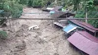 Banjir bandang Sungai Sembahe (Tangkapan Layar Smartphone/Istimewa)