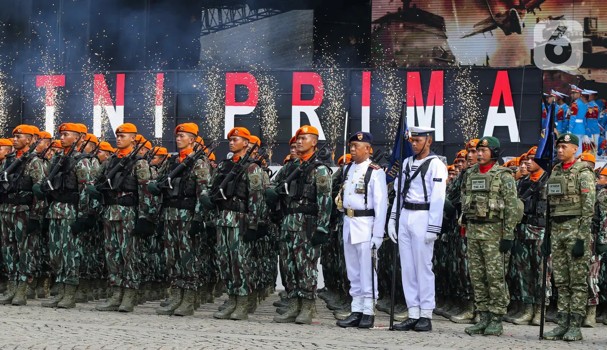 HUT ke-79 ini mengusung slogan TNI Prima. (Liputan6.com/Herman Zakharia)