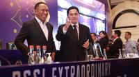 Ketua PSSI, Erick Thohir, bersama Wakil Ketua PSSI, Zainudin Amali saat Kongres Luar Biasa (KLB) PSSI di Hotel Shangri-La, Jakarta Pusat, Kamis (16/2/2023). (Bola.com/M Iqbal Ichsan)