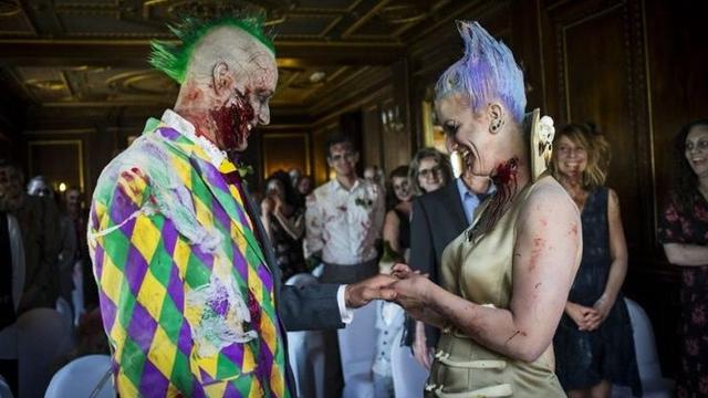 Pernikahan Unik Bertema Zombie (sumber: boredpanda)