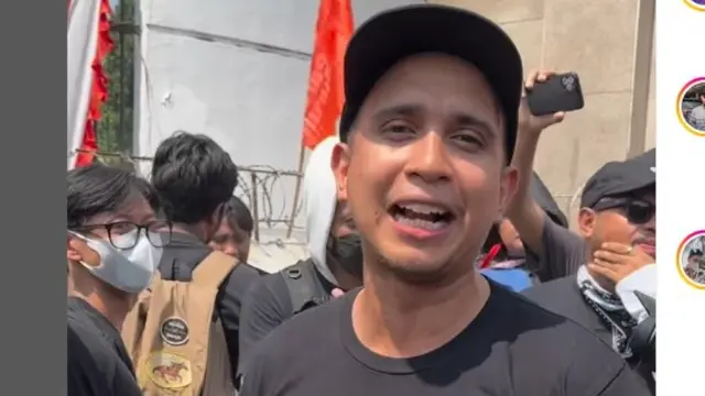 Andovi da Lopez ikut menyuarakan aspirasi kawal putusan MK di Gedung DPR.