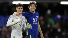 Chelsea berhasil mengalahkan Southampton dalam babak keempat Carabao Cup 2021/2022 lewat adu penalti dengan skor 4-3 setelah bermain sama kuat 1-1 hingga babak kedua berakhir, Selasa (26/10/2021) di Stamford Bridge. The Blues pun melenggang ke perempatfinal. (AP/Ian Walton)
