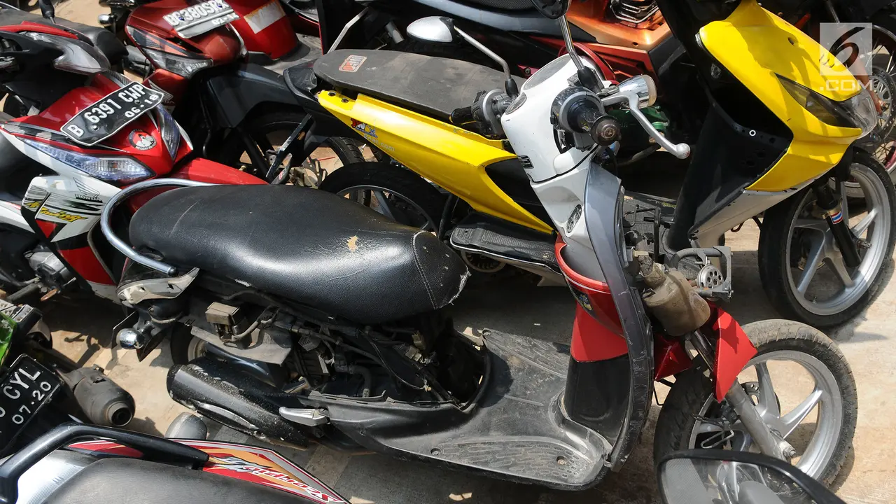 Motor yang Dirusak Pengendara karena Ditilang Polisi