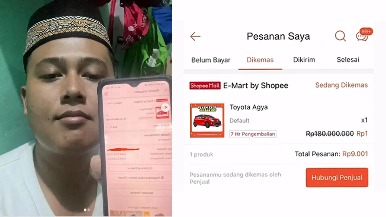 Viral! Beli Mobil Toyota Agya Cuma Rp11 ribu di Shopee