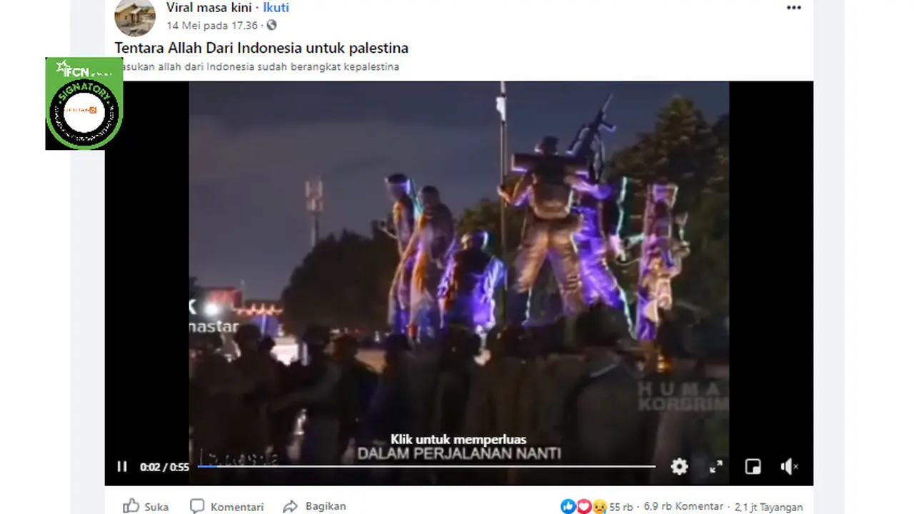 Cek Fakta Liputan6.com menelusuri klaim video tentara dari Indonesia berangkat ke Palestina