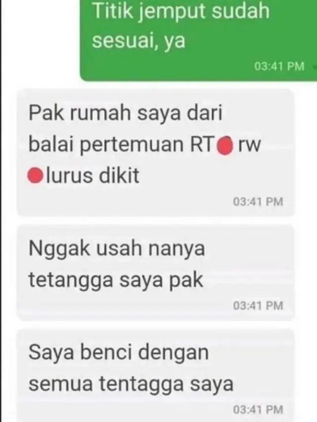 6 Chat Penumpang Jelaskan Lokasi Penjemputan ke Ojek Oline Ini Kocak