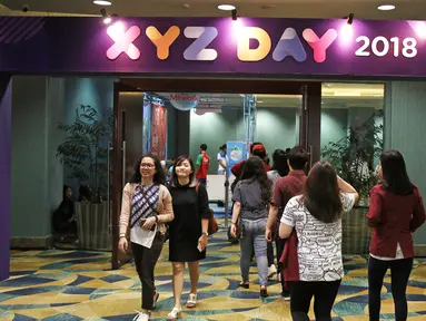 Antusiasme pengujung saat menghadiri XYZ Day 2018 di The Hall Senayan City, Jakarta, Rabu (25/4). XYZ Day merupakan sebuah konferensi inspirasi multigenerasi. (Liputan6.com/Herman Zakharia)