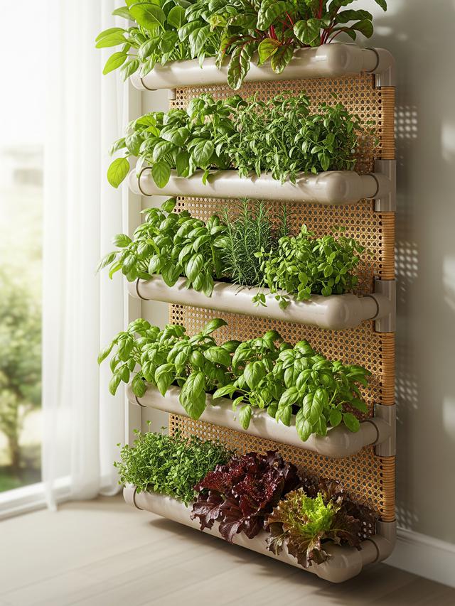 Rak Vertikal dari Pipa PVC untuk Kebun Sayur di Rumah Sempit (Image by Gemini AI)