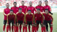 Pemain Indonesia saat melawan Uni Emirat Arab (UEA) pada laga Asian Games di Stadion Wibawa Mukti, Jawa Barat, Jumat (24/8/2018). Indonesia kalah adu penalti dari UEA. (Bola.com/Vitalis Yogi Trisna)