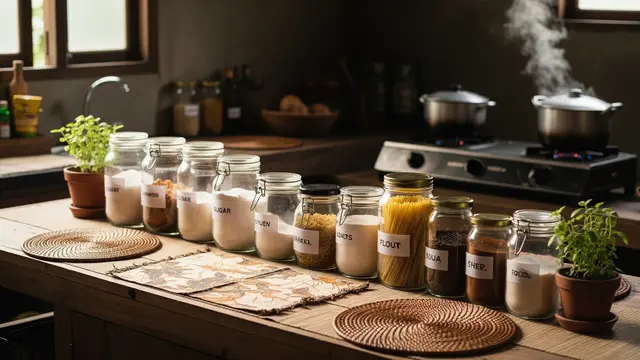 Ide Penyimpanan Dapur dari Barang Bekas yang Murah (AI Generated)