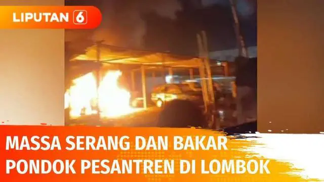 Puluhan orang tak dikenal menyerang dan membakar sejumlah bangunan dan kendaraan di sebuah pondok pesantren di Lombok Timur, NTB. Diduga, dipicu karena salah paham terkait potongan video yang viral di medsos.