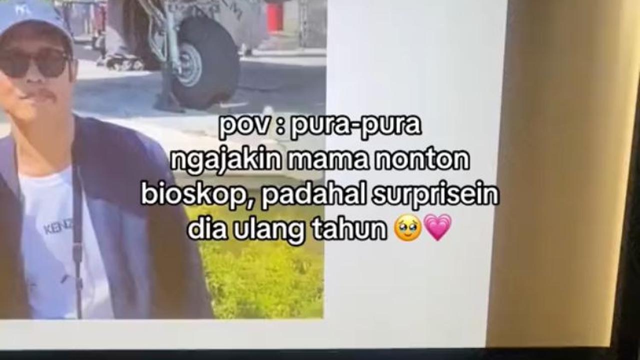 Bikin Haru, Momen Anak Sewa Bioskop untuk Berikan Kejutan Ulang Tahun untuk Mamanya Ini Viral