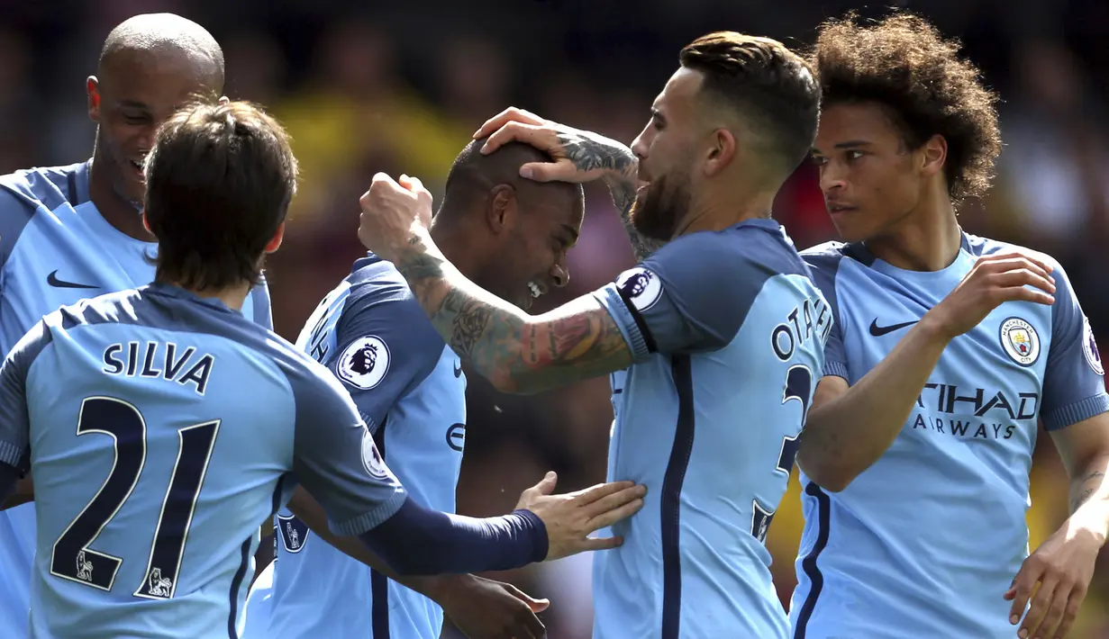 Manchester City menempati peringkat ketiga klub Premier League penghasil gol terbanyak dengan torehan 80 gol. (Steven Paston/PA/ via AP)