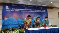 BTN&nbsp;menjalin kemitraan dalam penerapan Teknologi Komputasi Cloud dengan Google Cloud Indonesia melalui partner lokalnya, PT Multipolar Technology Tbk (Multipolar Technology)