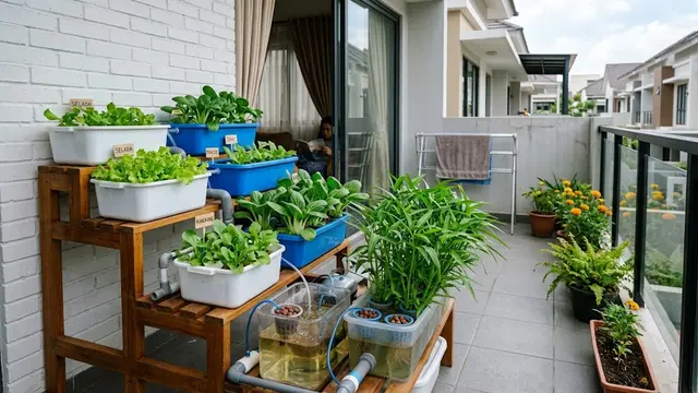 Ide Kebun Sayur untuk Rumah Kontrakan yang Tidak Boleh Dibongkar (AI Generated)