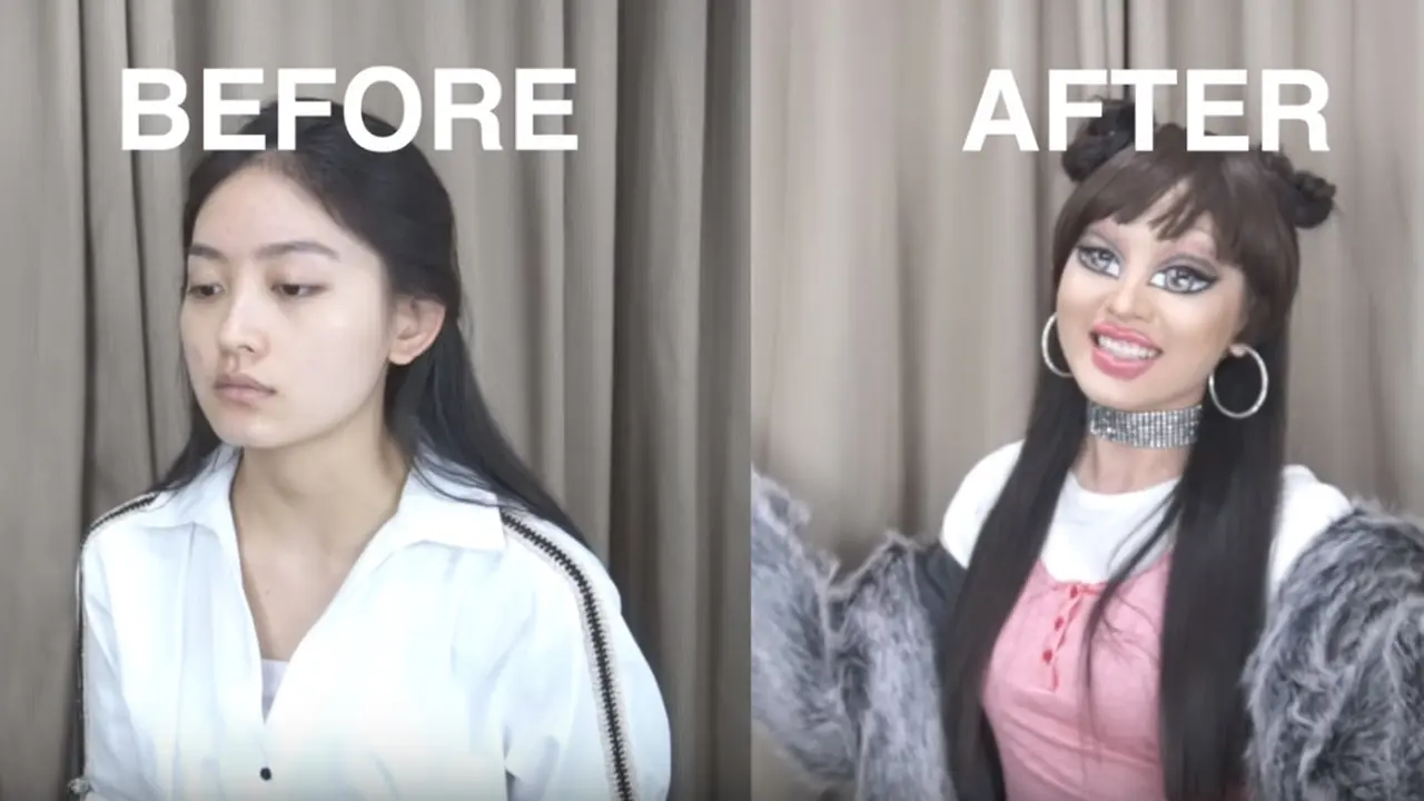 Transformasi Natasha Willona Menjadi Boneka Bratz.
