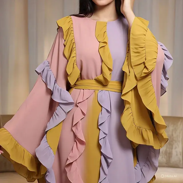 Model Kaftan Ruffle