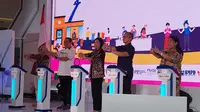 Anggota DPR Komisi XI, Kamrussamad (kedua dari kiri) di sela-sela acara peluncuran Jakarta KreatifPrenenur dalam rangka HUT ke-496 di atrium Mall Taman Anggrek, Jakarta Barat (Istimewa)