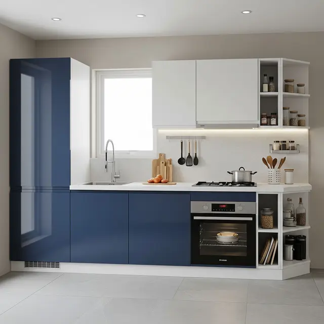 Dapur Modern 2x2 Meter Rumah Type 36 dengan Kitchen Set Modular Full Storage