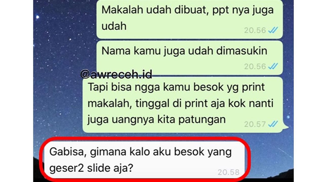 5 Chat Kerja Kelompok Ini Kasihan Banget, Bikin Geregetan