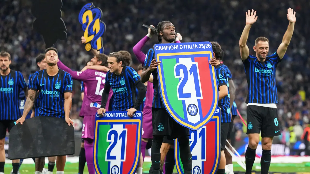 Foto: Momen Suka Cita Para Pemain Inter Milan setelah Pastikan Gelar Juara Liga Italia Musim 2025/2026