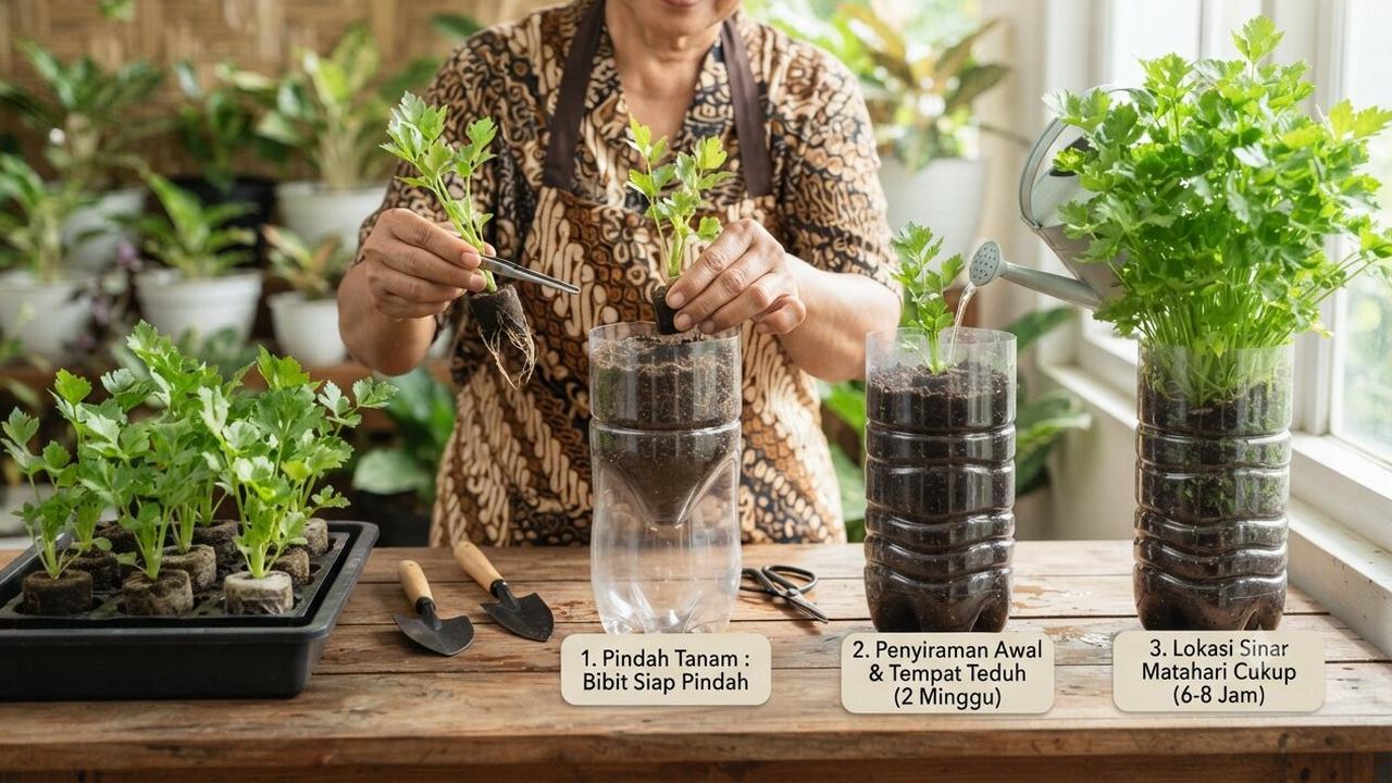 Cara Menanam Seledri di Botol Bekas agar Tumbuh Rimbun