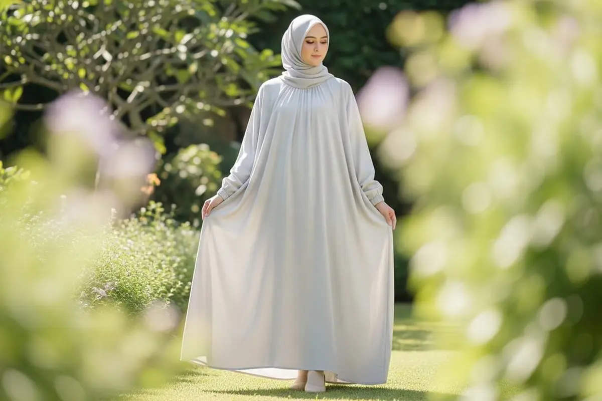 Model Gamis Bahan Crinkle Lembut