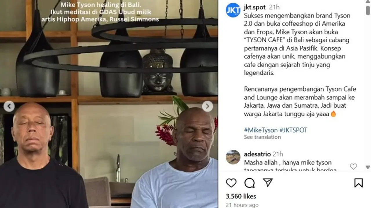 Mike Tyson Liburan ke Bali, Disebut Bakal Buka Jaringan Kafe di Indonesia