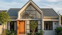 9 Model Rumah Minimalis 1 Lantai dengan Atap Tinggi dan Jendela Besar, Estetika Modern