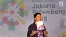 VP Consumer Healthcare & Wellness and International Operation Combiphar, Weitarsa Hendarto memberikan sambutan pada acara penutupan kampanye tagar #IndonesiaKalahkanBatas, di Jakarta, Selasa (25/9). (Liputan6.com/Fery Pradolo)