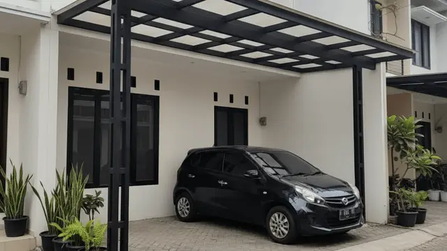 Model Carport Rumah di Gang Sempit by Gemini