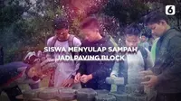 Siswa SMAN 1 Pulau Punjung membuat paving block dari sampah.