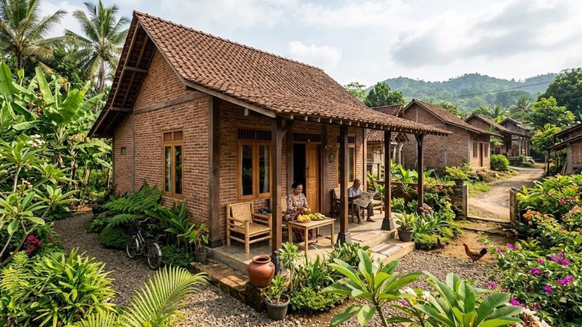 8 Inspirasi Rumah Bata Ekspos Gaya Kampung, Sederhana tapi Menawan