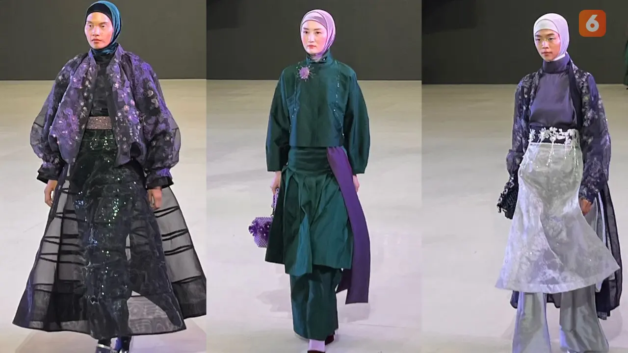 Koleksi modest fashion dari desainer Ria Miranda di Fashion Nation