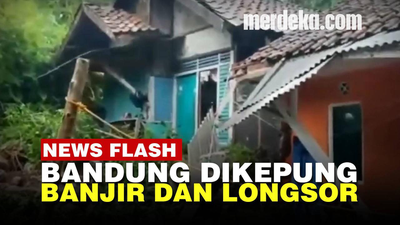 VIDEO: Hujan Deras 2 Jam di Bandung Sebabkan Banjir dan Tebing Longsor