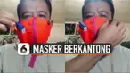Warga Indonesia memang sangat kreatif. Terbukti pria ini bisa membuat masker berkantong yang dapat diisi beberapa barang.