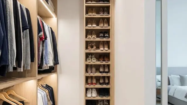 Desain Walk-In Closet di Kamar Sempit