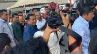 Bakal Capres Prabowo Subianto saat hadir di acara relawan Matahari 08 di Jakarta Selatan, Minggu (15/10/2023). (Liputan6.com/Ady Anugrahadi)