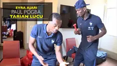 Patrick Evra ajari Paul Pogba tarian lucu pada saat timnas Prancis berkumpul.