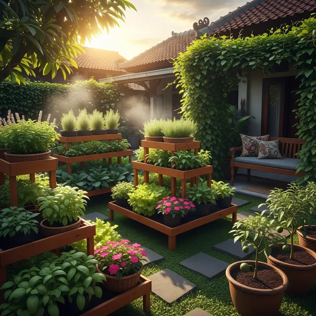 Area Berkebun yang Ramah Lansia (AI Generated)