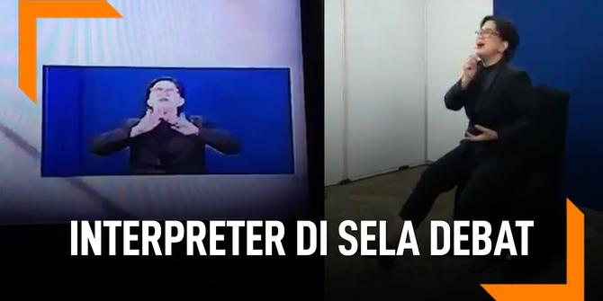 VIDEO: Interpreter Terjemahkan Lagu Via Vallen Saat Sela Debat Capres