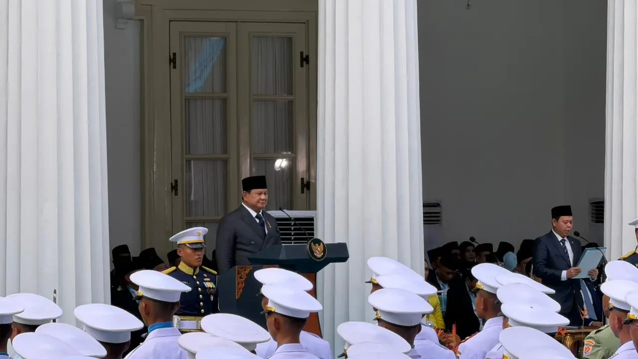 Presiden Prabowo Subianto memimpin Upacari Hari Lahir Pancasila di Gedung Pancasila, Kementerian Luar Negeri, Senin (1/6/2026).