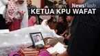 Ustad Yusuf Mansur memimpin doa dan meminta para sahabat memaafkan segala kesalahan almarhum selama hidup.