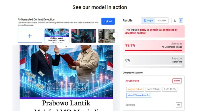 Hasil penelusuran Cek Fakta Liputan6.com Prabowo lantik Mahfud MD menjadi Jaksa Agung