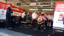 Pembalap Astra Honda Racing Team, Andi Gilang, saat akan tampil di Moto2 FIM CEV 2019 di Ricardo Tormo, Valencia, Minggu (10/11/2019) (Astra Honda Motor Indonesia)
