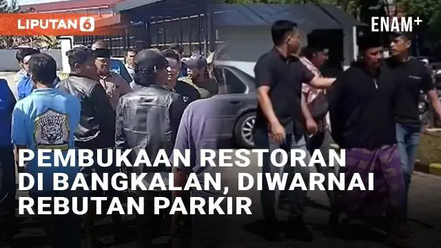 VIDEO: Pembukaan Restoran di Bangkalan Diwarnai Insiden Rebutan Lahan Parkir