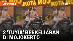 Konyol! 2 Pemotor di Mojokerto Dandan ala Tuyul di Jalanan