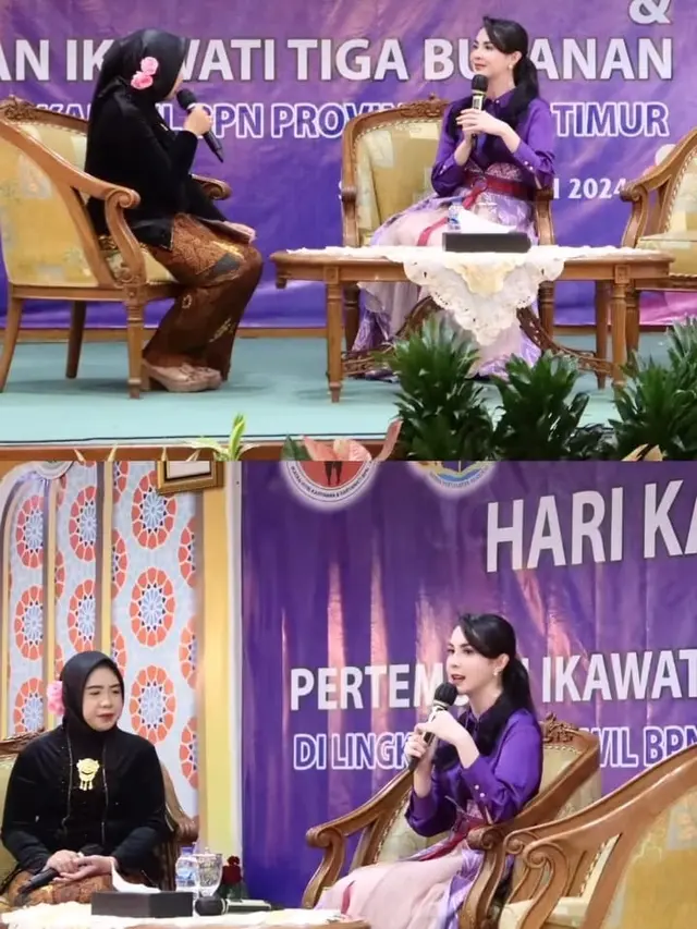 Potret Arumi Bachsin saat hadiri peringatan HUT ke-10 Ikawati ATR/BPN Jawa Timur (Sumber: Instagram/@arumibachsin_94)